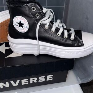 Converse Black and White Platform High-Top Sneakers